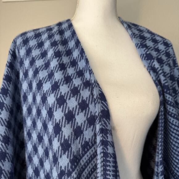 Steve Madden Blue/purple Wrap Poncho Sweater Fringe OS - Picture 4 of 6